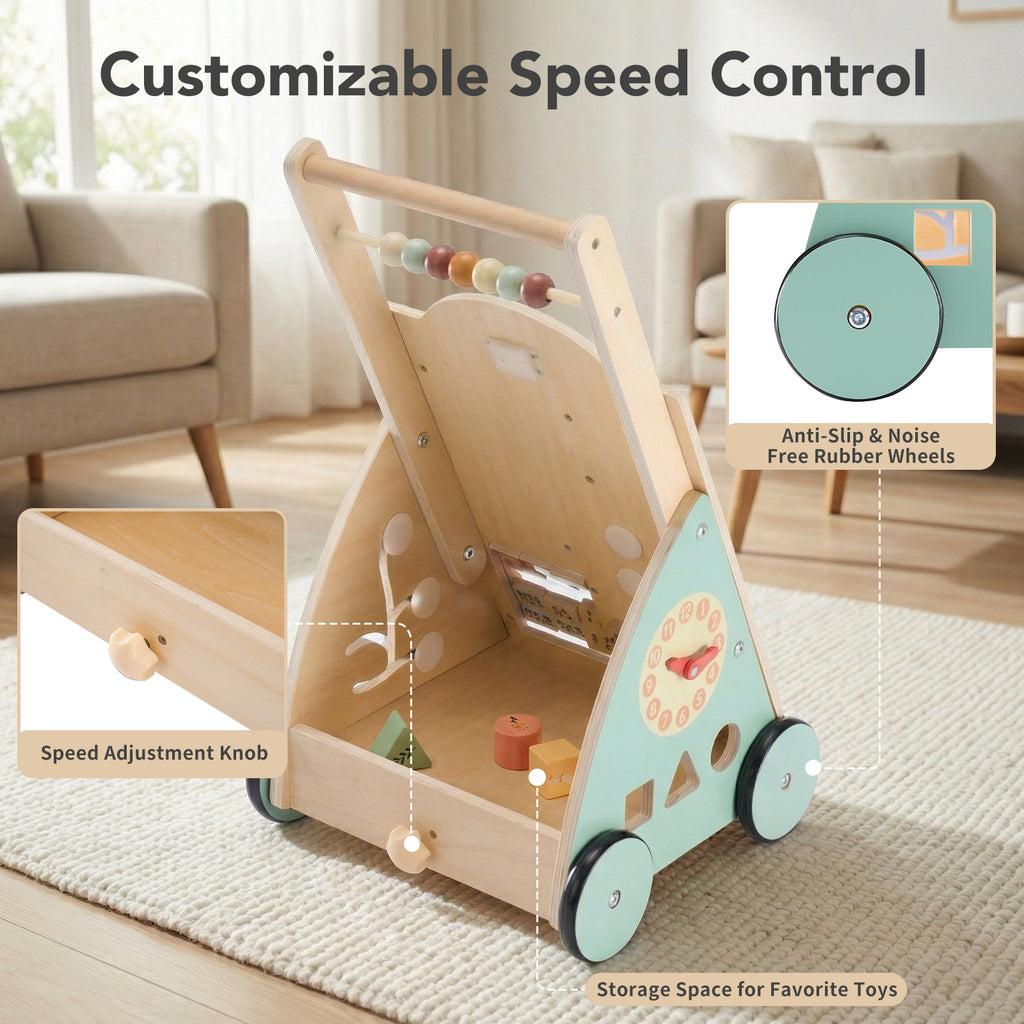 Montessori Wooden Baby Walker Activity Center