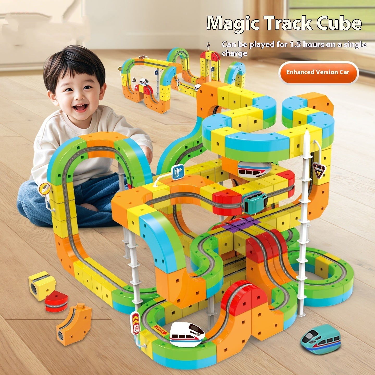 Children's Cube Track Building Blocks