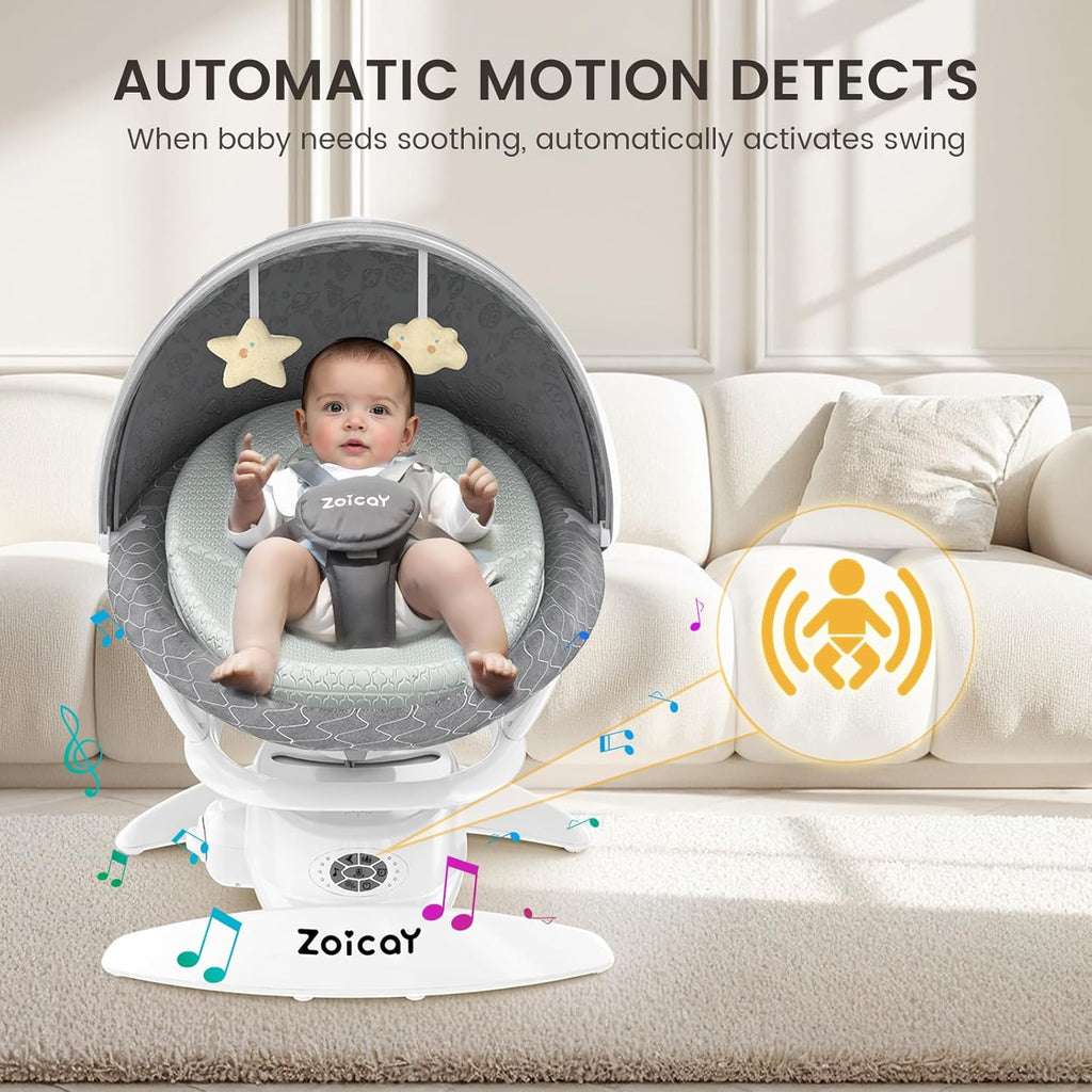 Infant Baby Swing w/ 3 Swing Modes, 12 Lullabies & 5-Speeds