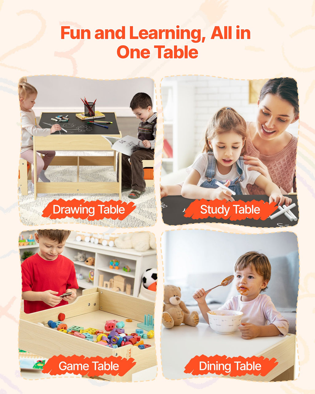Kids Table And 2 Chairs Set