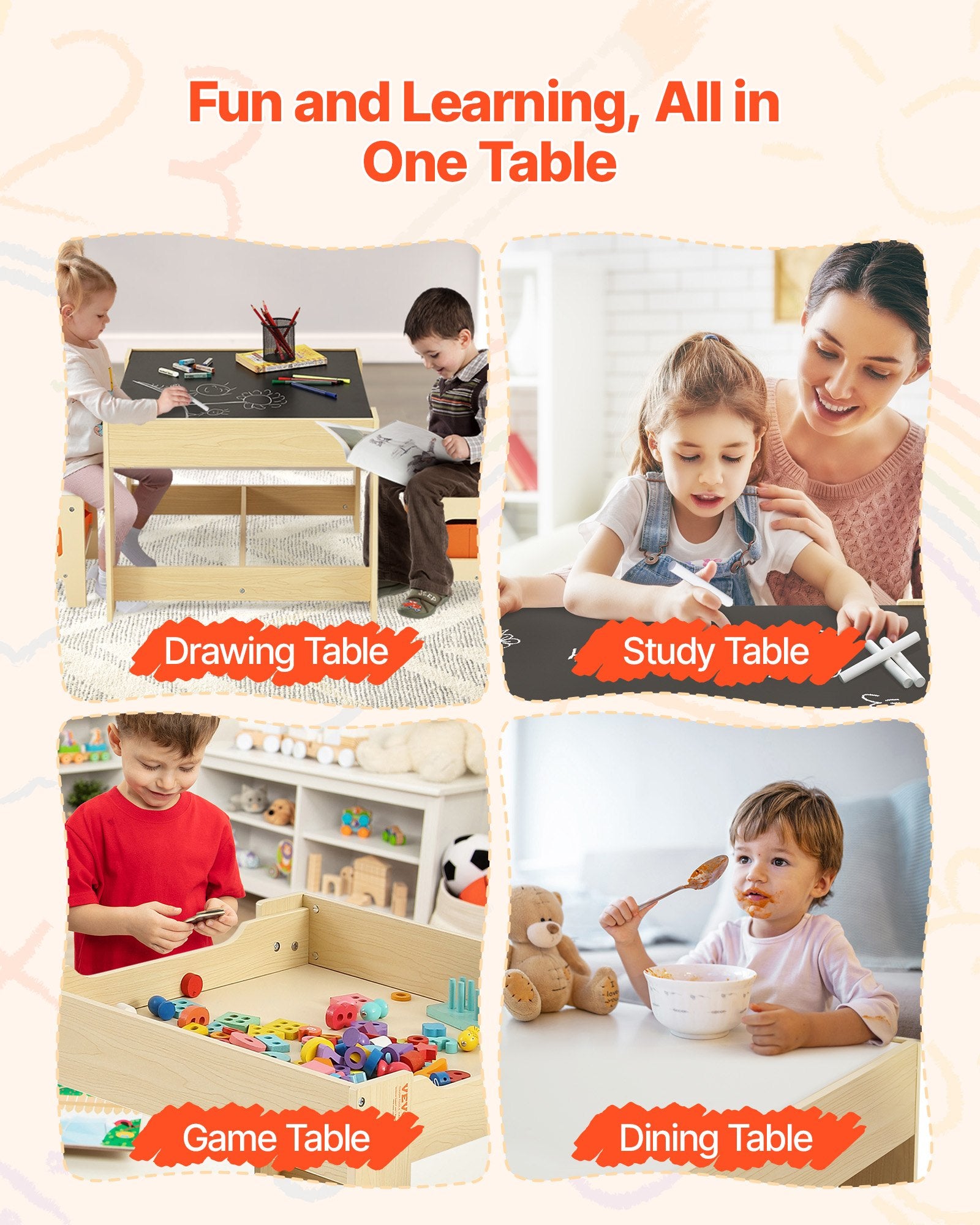 Kids Table And 2 Chairs Set