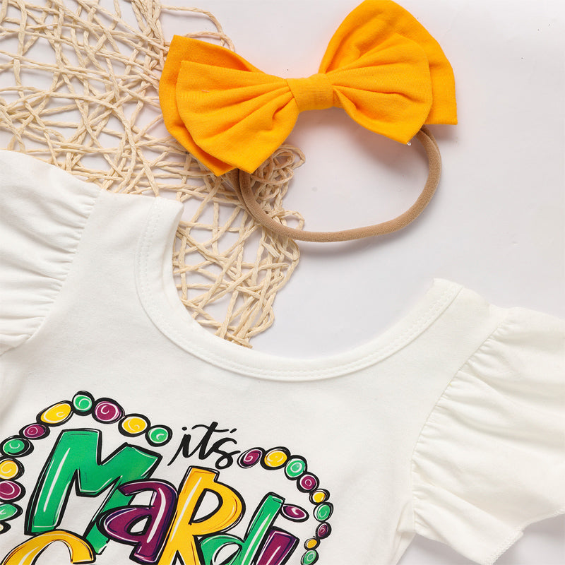 Baby Girl's 2-Piece Onesie With Tulle Skirt And Bow