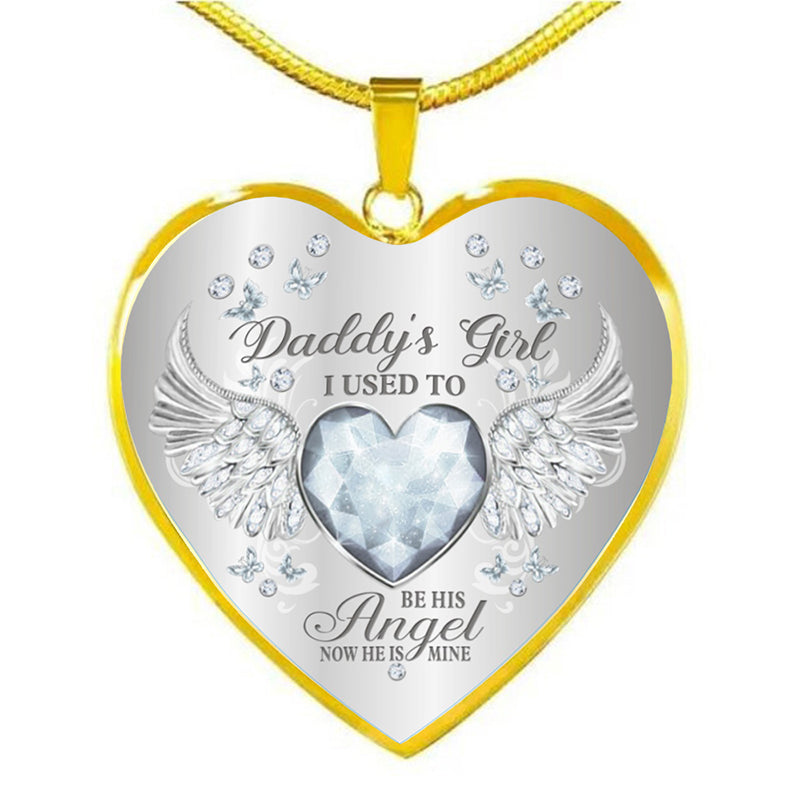 Birthstone Angel Wings Father Memorial Necklace