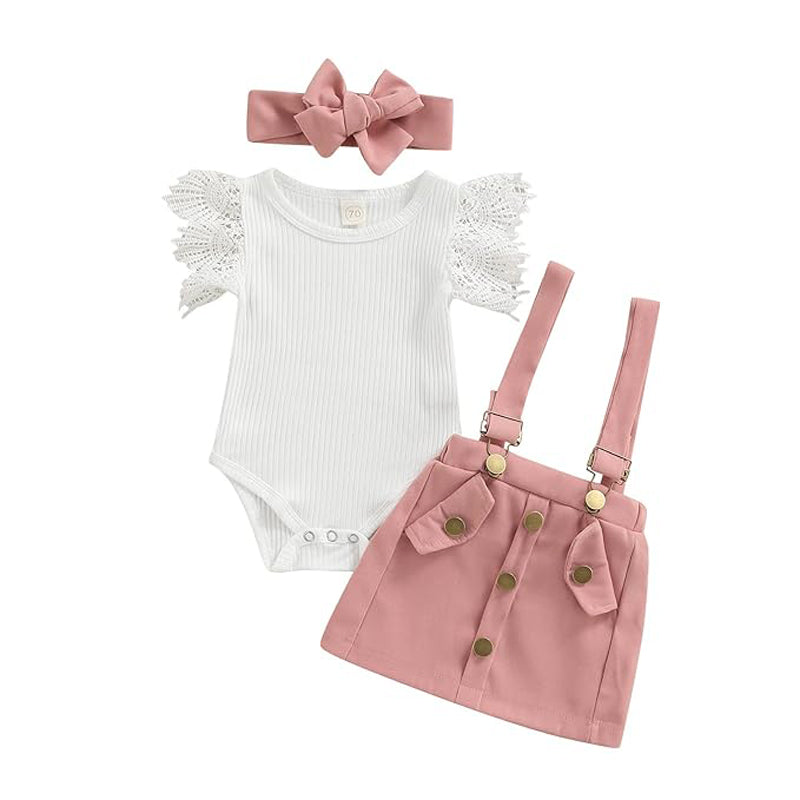 3Pcs Infant Baby Girl Outfit