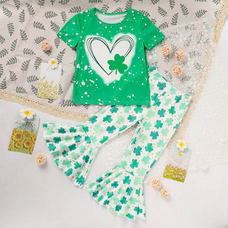 Girl's Clover Print 2-Piece Set