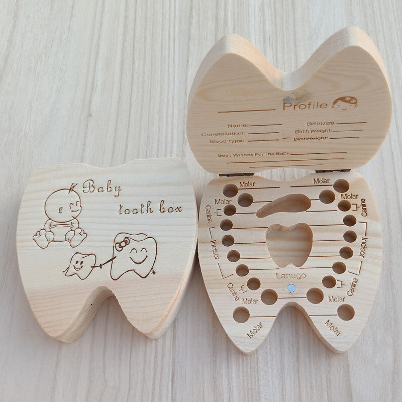 Wooden Deciduous Tooth, Lanugo, Umbilical Cord Keepsake Box