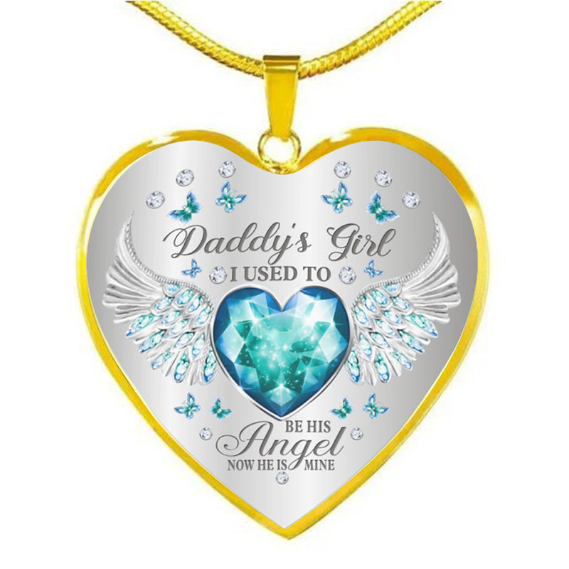 Birthstone Angel Wings Father Memorial Necklace
