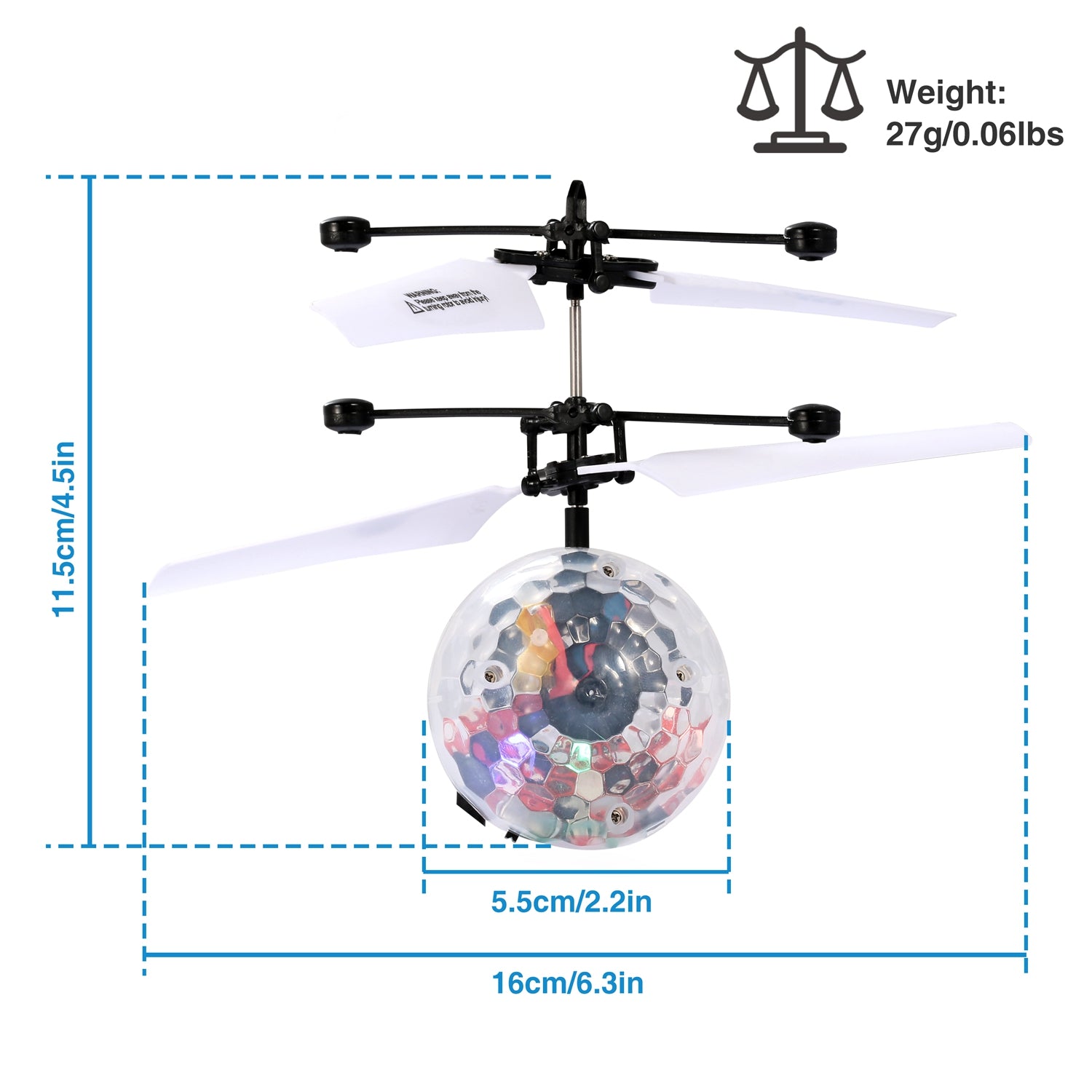 Drone Helicopter Ball LED Light Kids Flying Toy