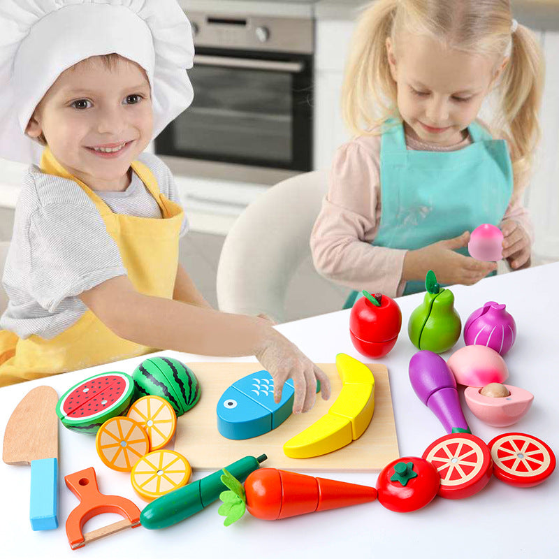 15 Pieces Wooden Magnetic Food