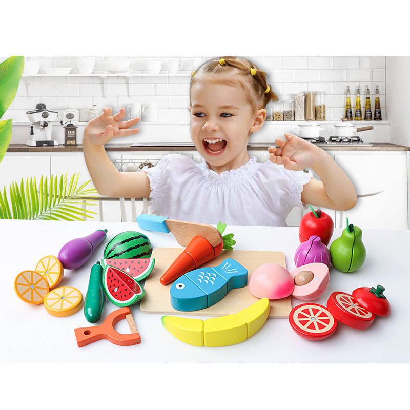 15 Pieces Wooden Magnetic Food