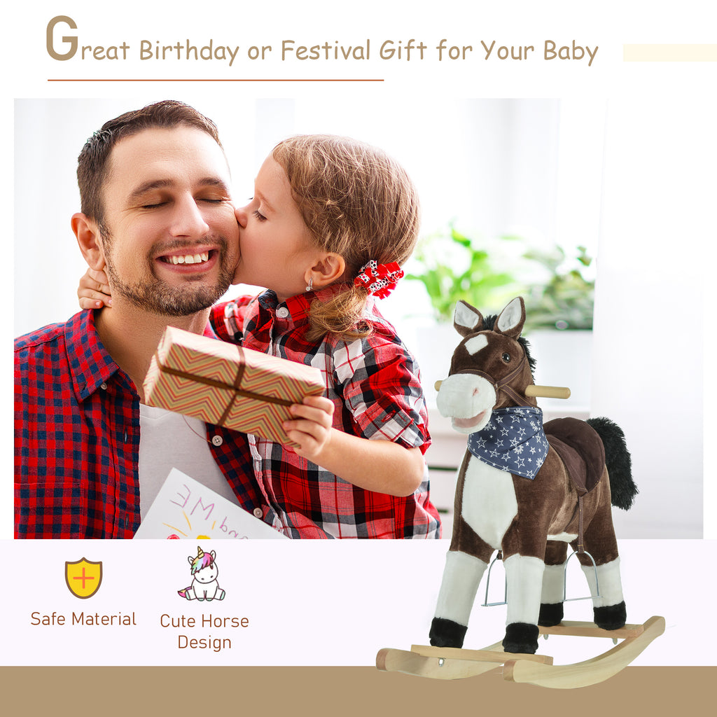 Kids Plush Ride-On Rocking Horse