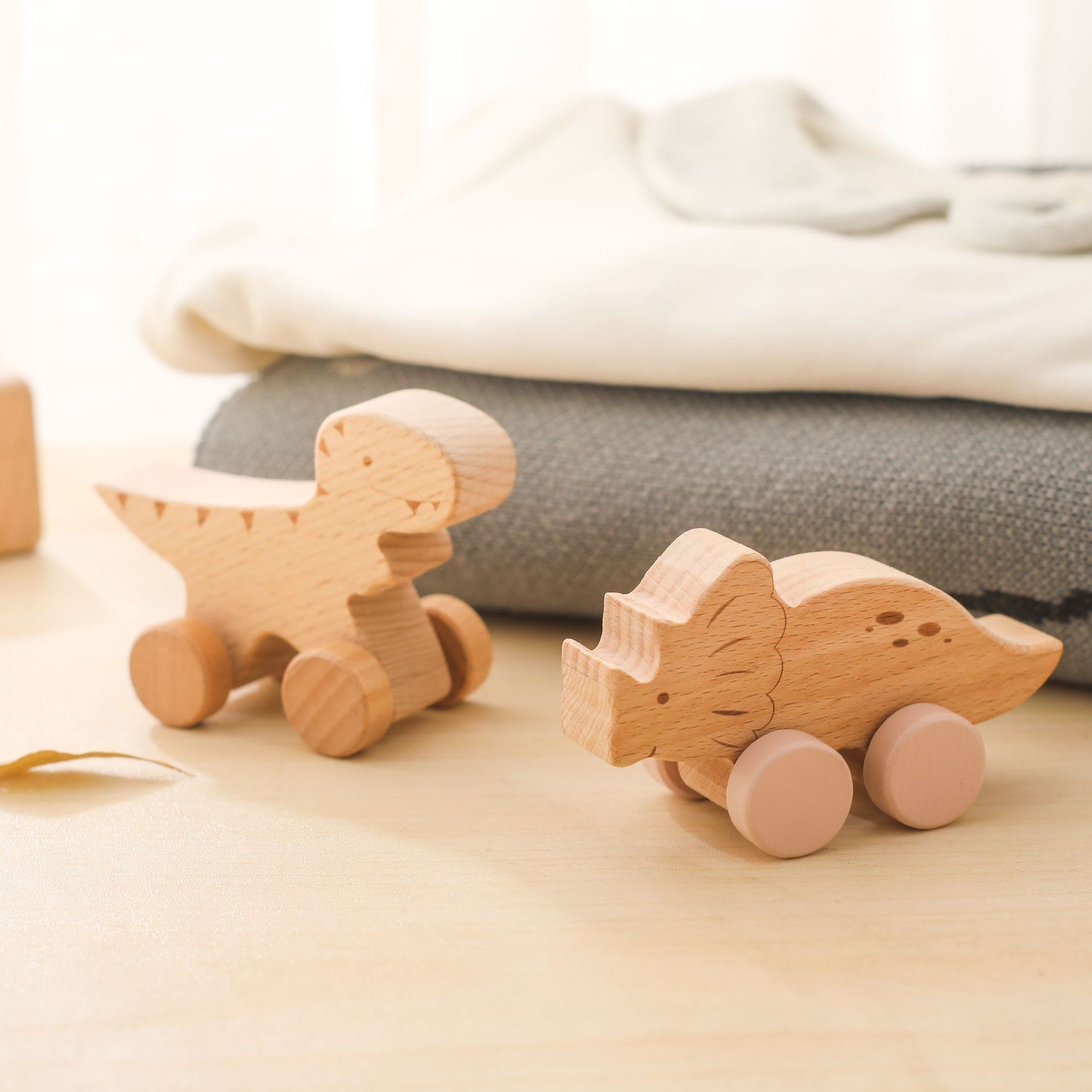 Wooden Dino Car