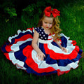 Toddlers Girls 4th Of July Stars & Stripes Twirl Dress