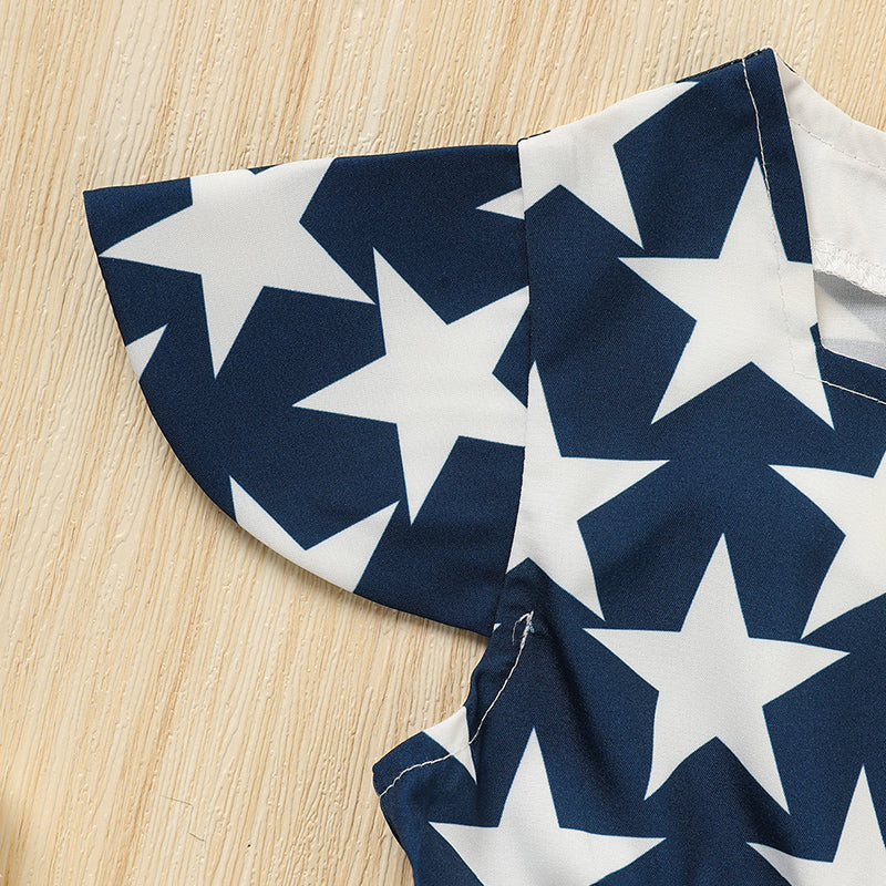 Toddlers Girls 4th Of July Stars & Stripes Twirl Dress