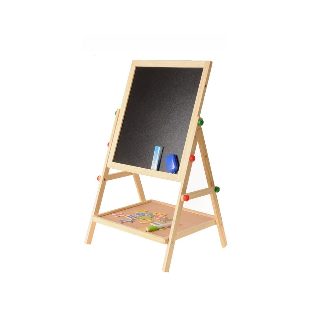 Kids 2 In 1 Wooden Blackboard Whiteboard Art Easel