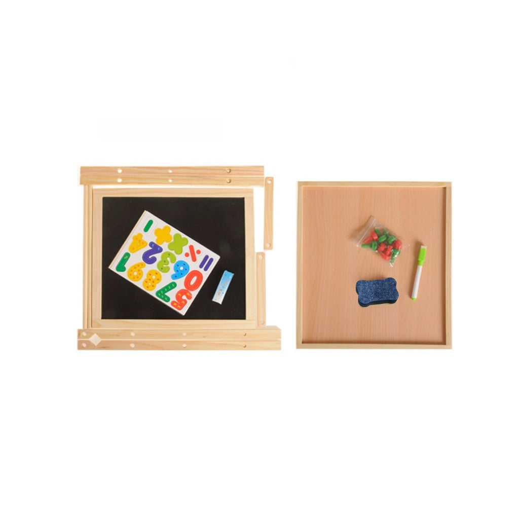 Kids 2 In 1 Wooden Blackboard Whiteboard Art Easel