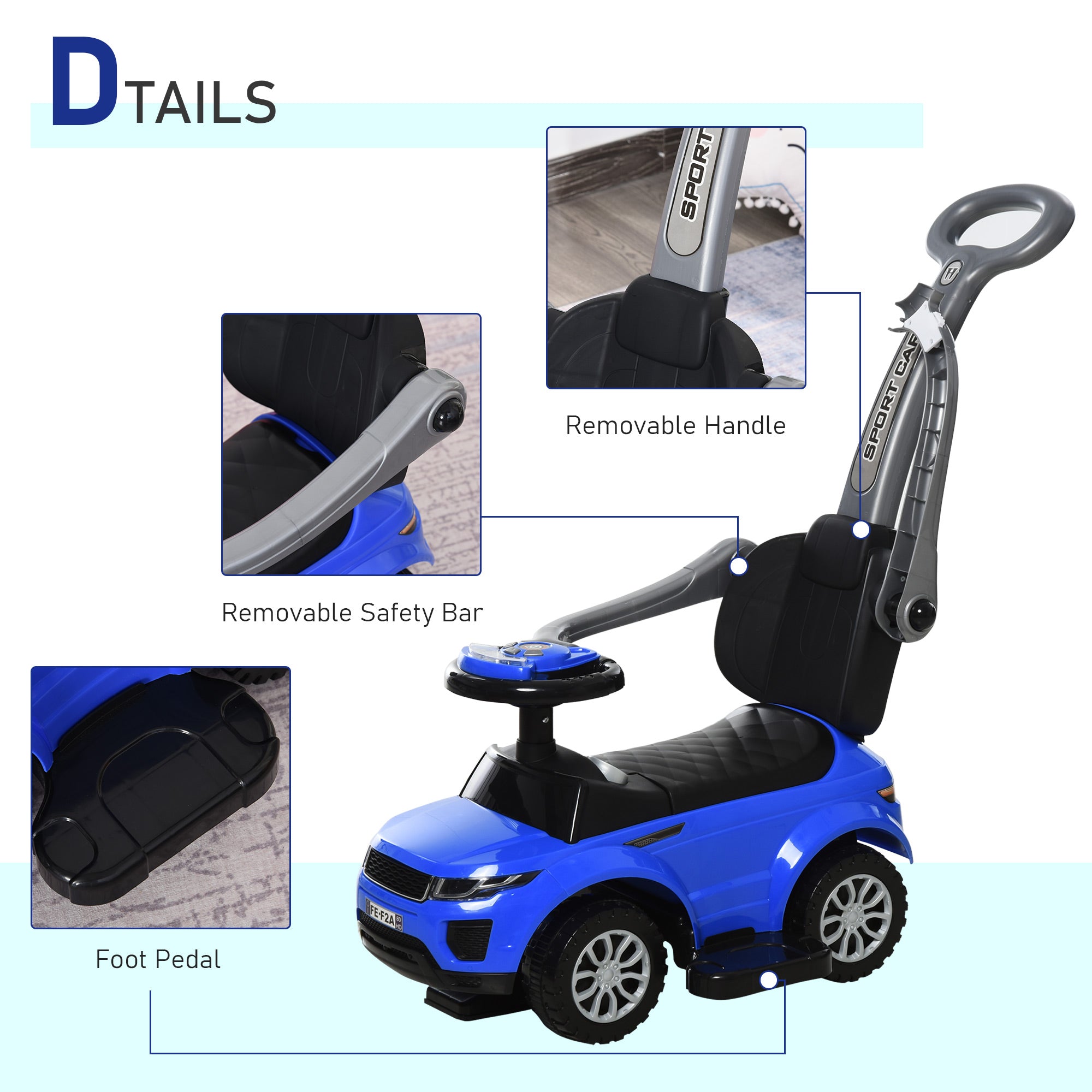 2 in 1 Ride on Push Car