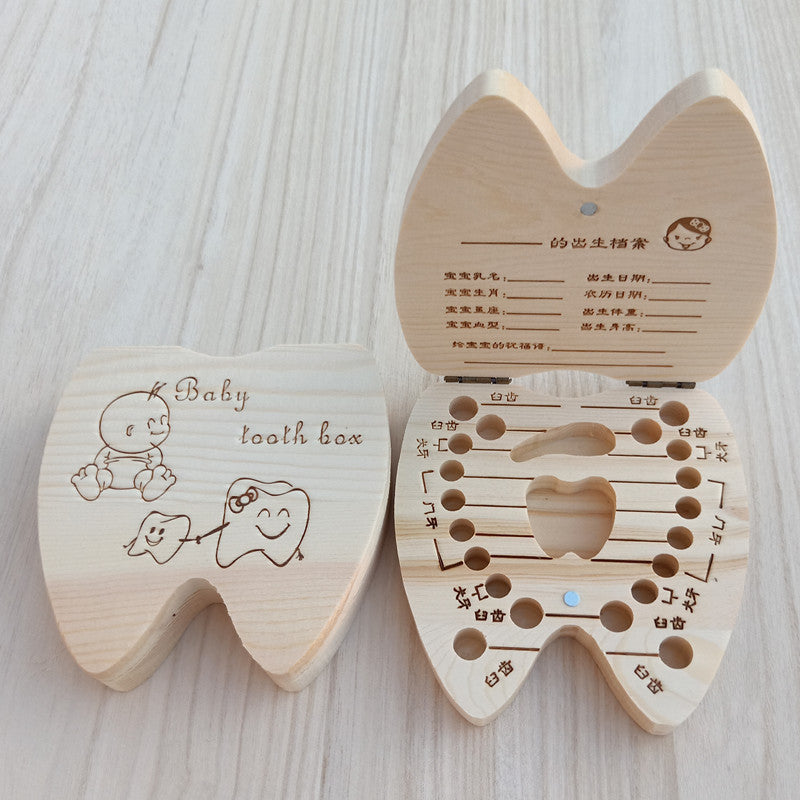Wooden Deciduous Tooth, Lanugo, Umbilical Cord Keepsake Box