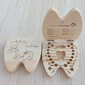 Wooden Deciduous Tooth, Lanugo, Umbilical Cord Keepsake Box