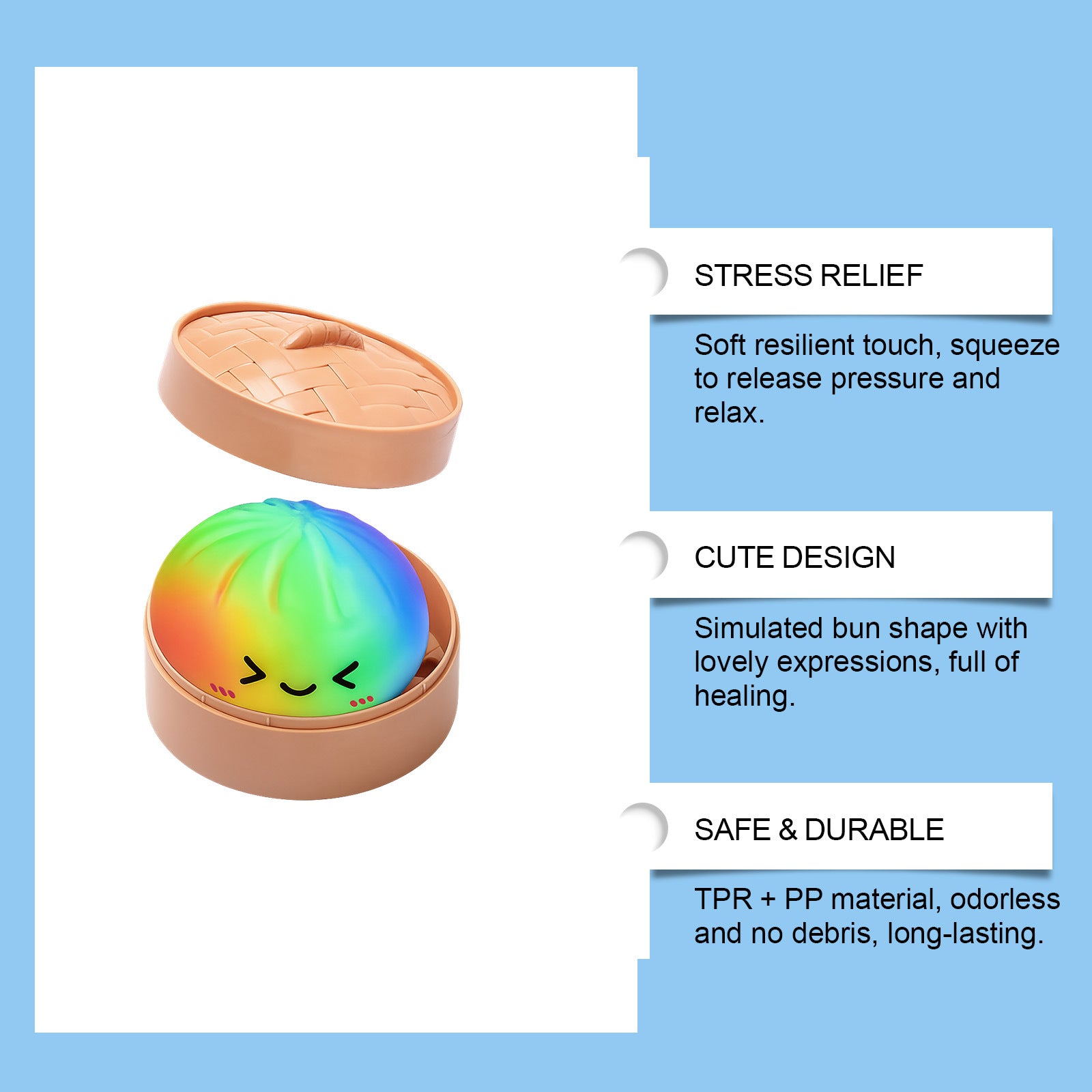 Rainbow Steamed Bun Squishy