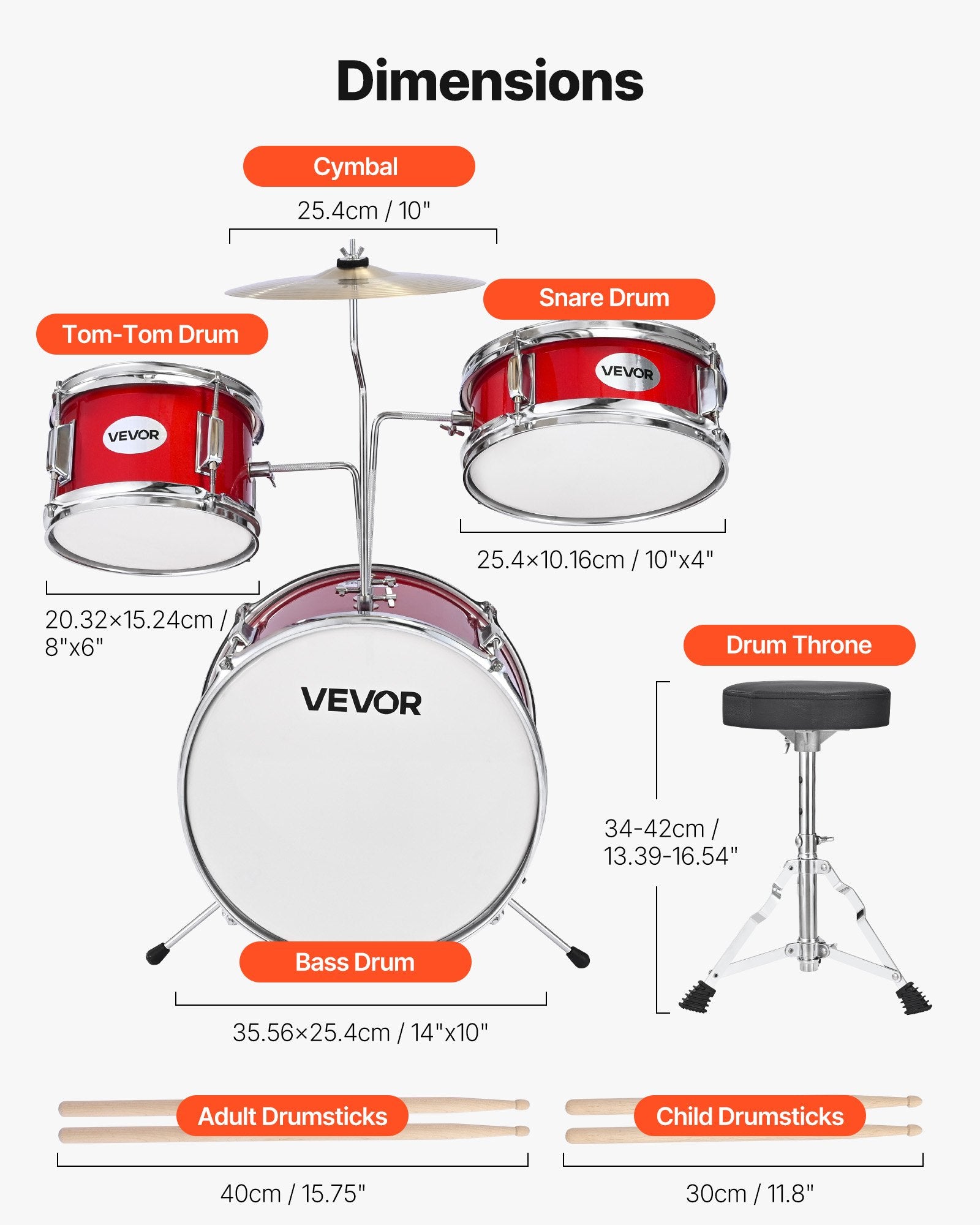 Beginner 3 pc. Drums Set