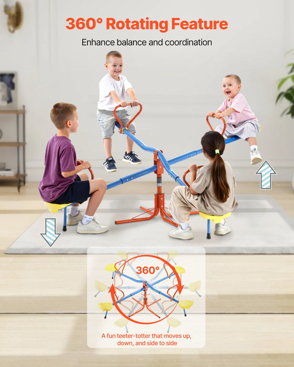 2-4 Kids Rotating Seesaw