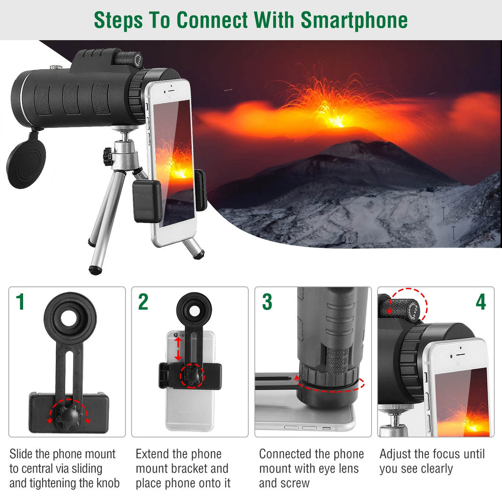 Optical Monocular Telescope Phone holder tripod
