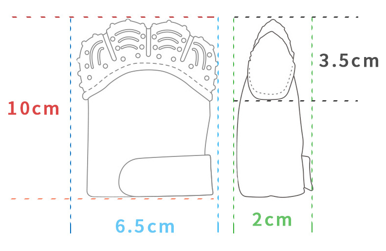 Baby teether silicone molar glove