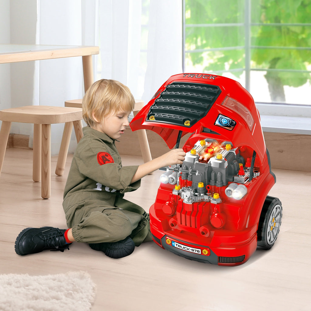 Kids Mechanic Truck Engine Service Toy Set