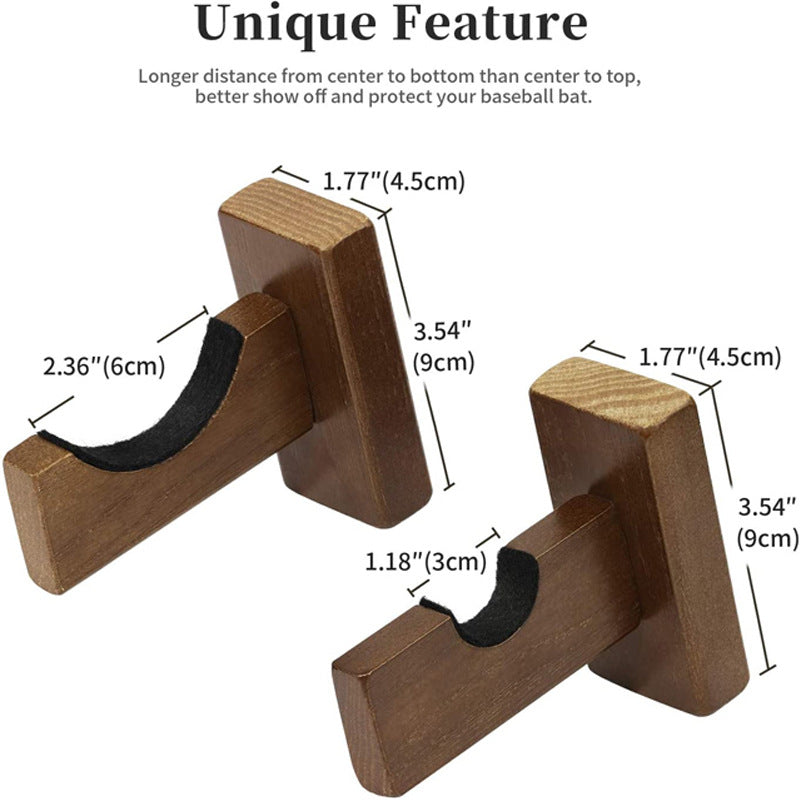 Wooden Baseball Bat Display Rack
