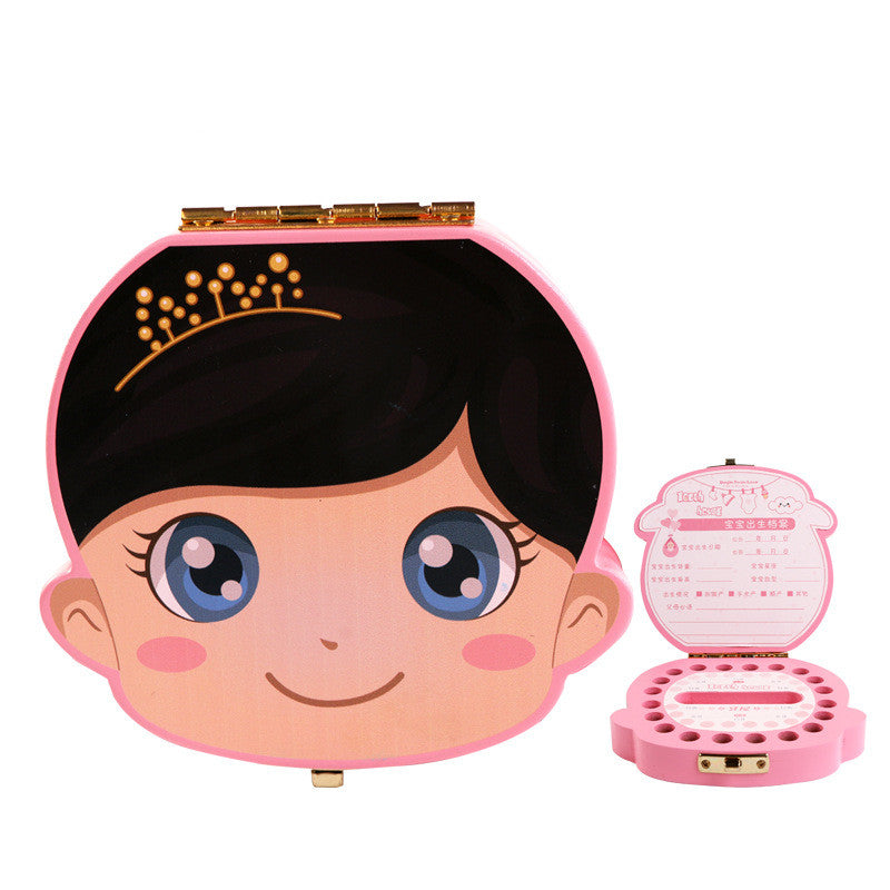 Wooden children's deciduous tooth box