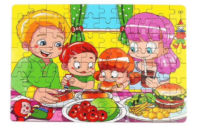 Children's 80PCS Wooden Jigsaw Puzzle
