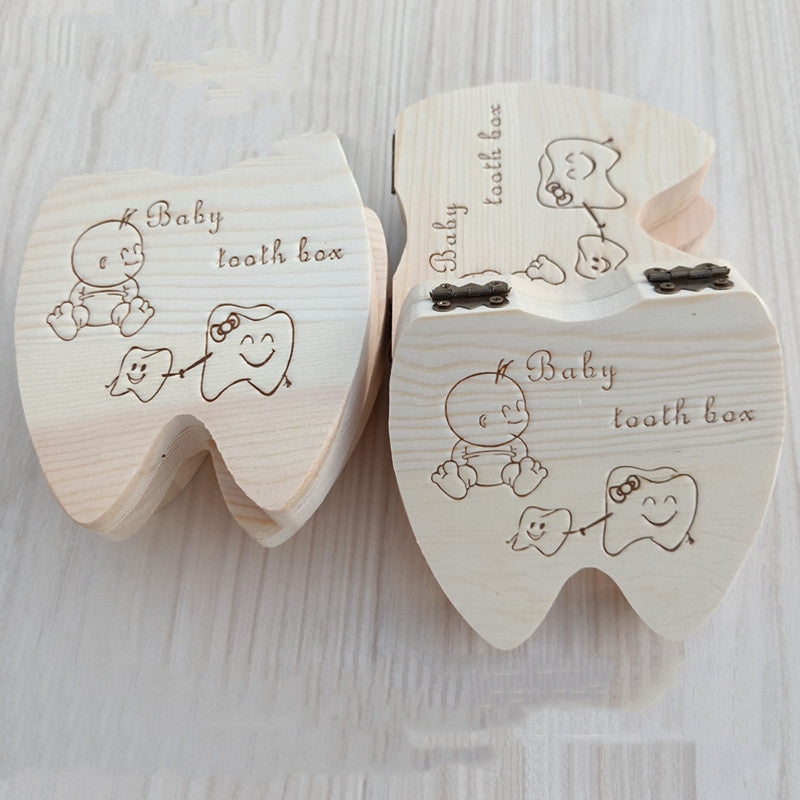 Wooden Deciduous Tooth, Lanugo, Umbilical Cord Keepsake Box