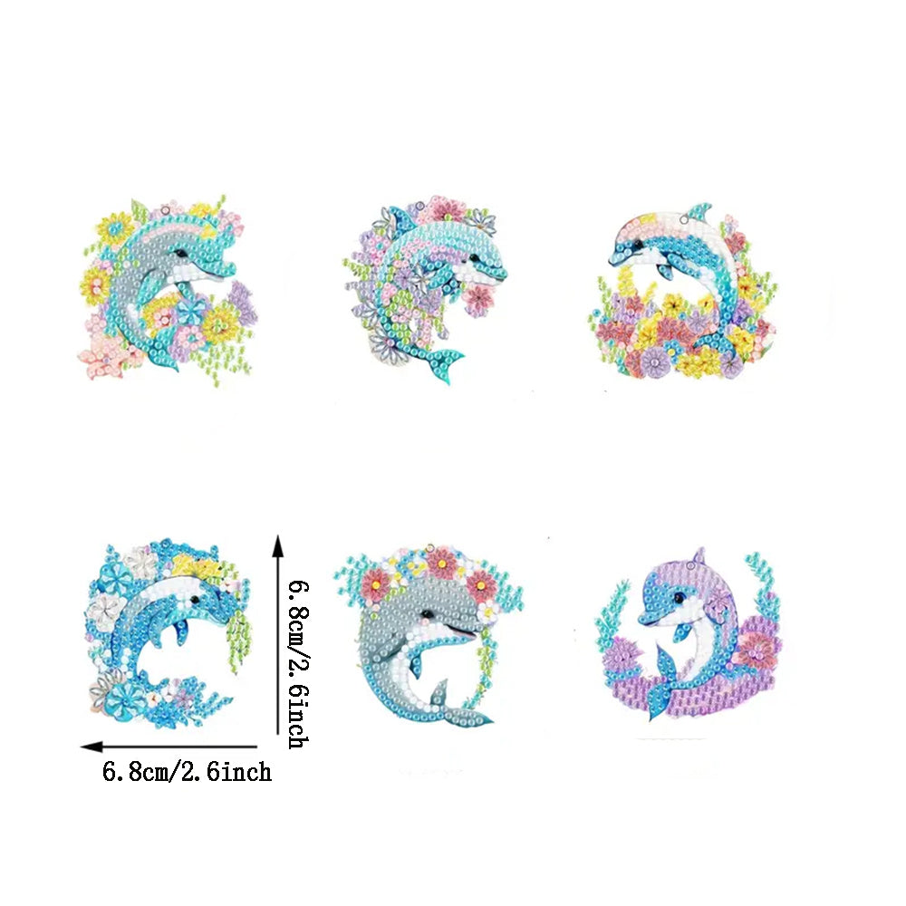 DIY Diamond Painting Keychain Kit-Dolphins