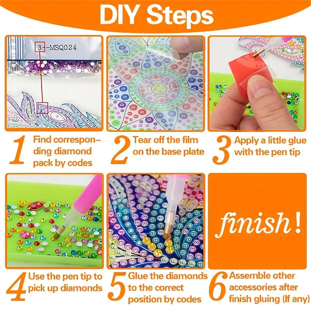 DIY Diamond Painting Keychain Kit- Hedgehog Pattern