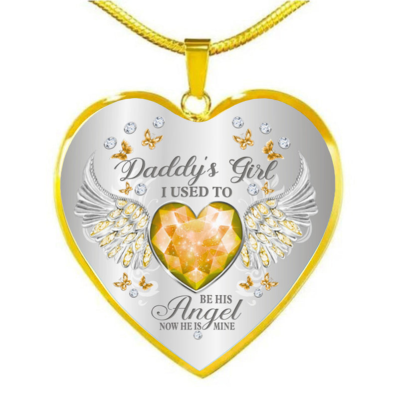 Birthstone Angel Wings Father Memorial Necklace