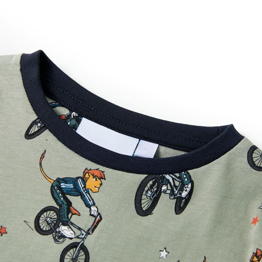 Children's Lion riding a bike short-sleeved pajamas