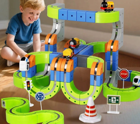 Children's Cube Track Building Blocks