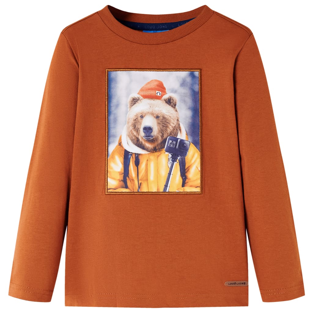 Children's bear with camera long-sleeved shirt