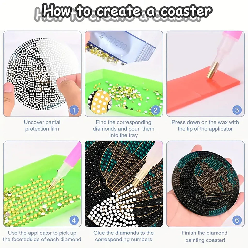 DIY Diamond Art Coaster Set - Landscape