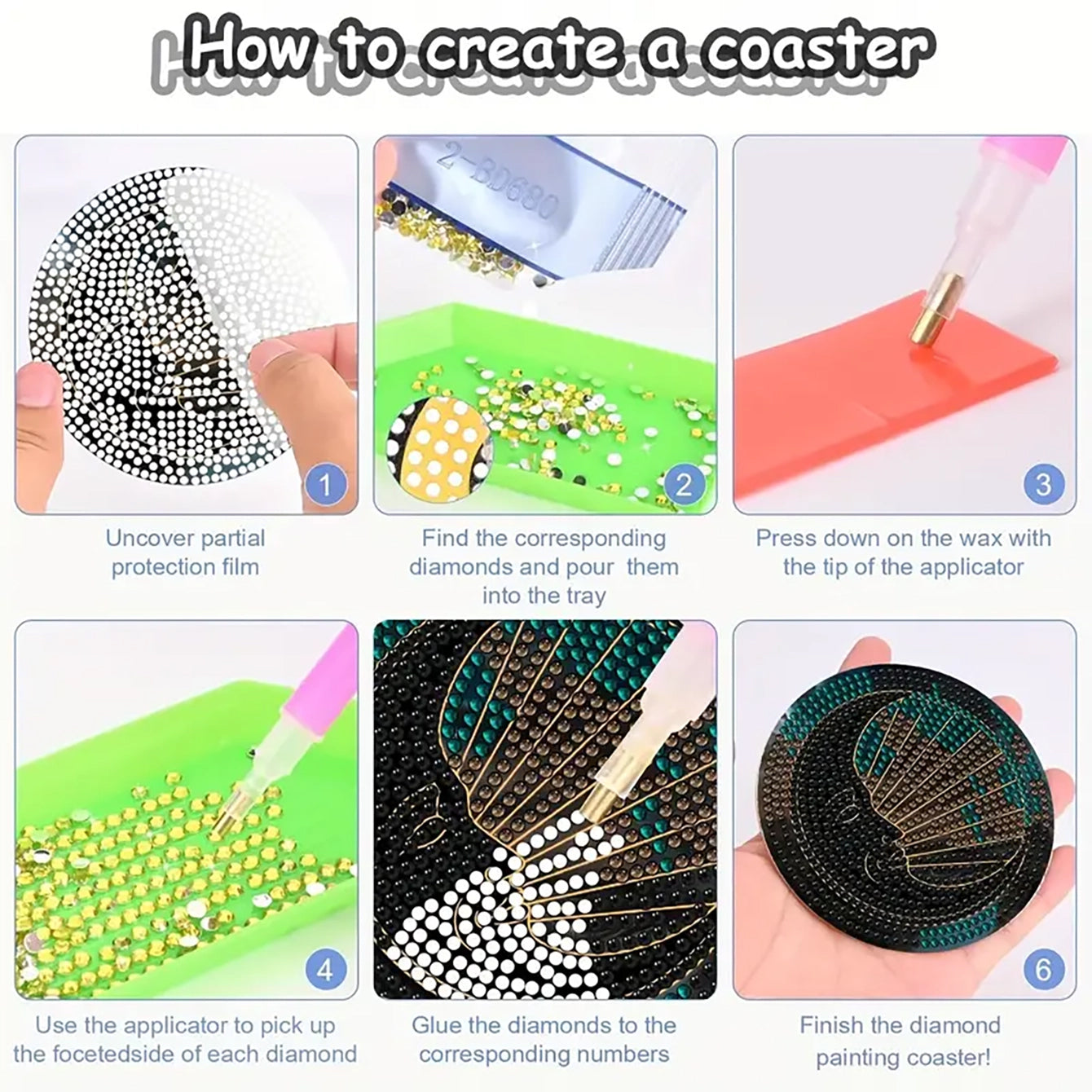 DIY Diamond Art Coaster Set - Landscape