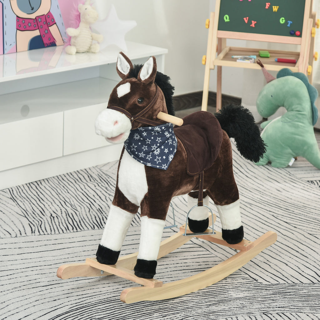 Kids Plush Ride-On Rocking Horse