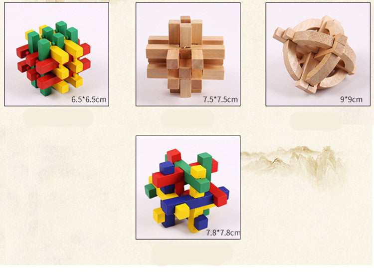 Beech Wood Kongming Lock Puzzle
