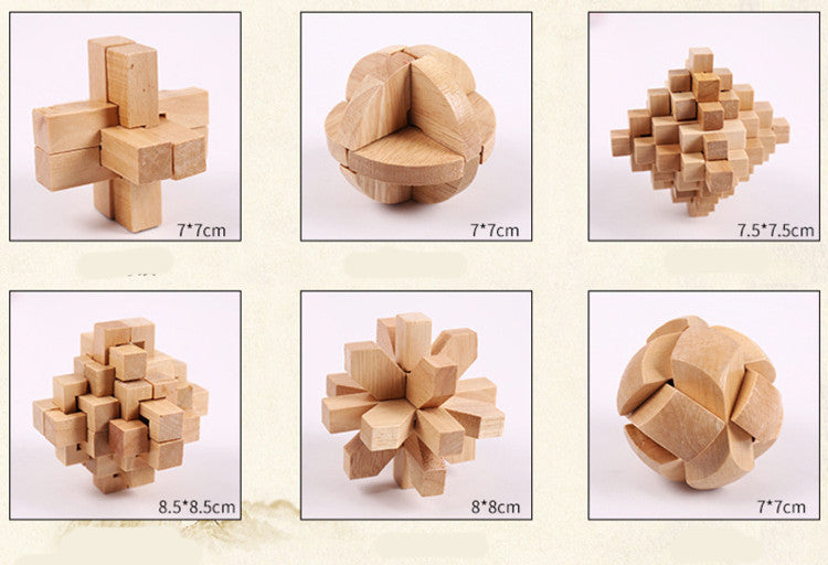 Beech Wood Kongming Lock Puzzle