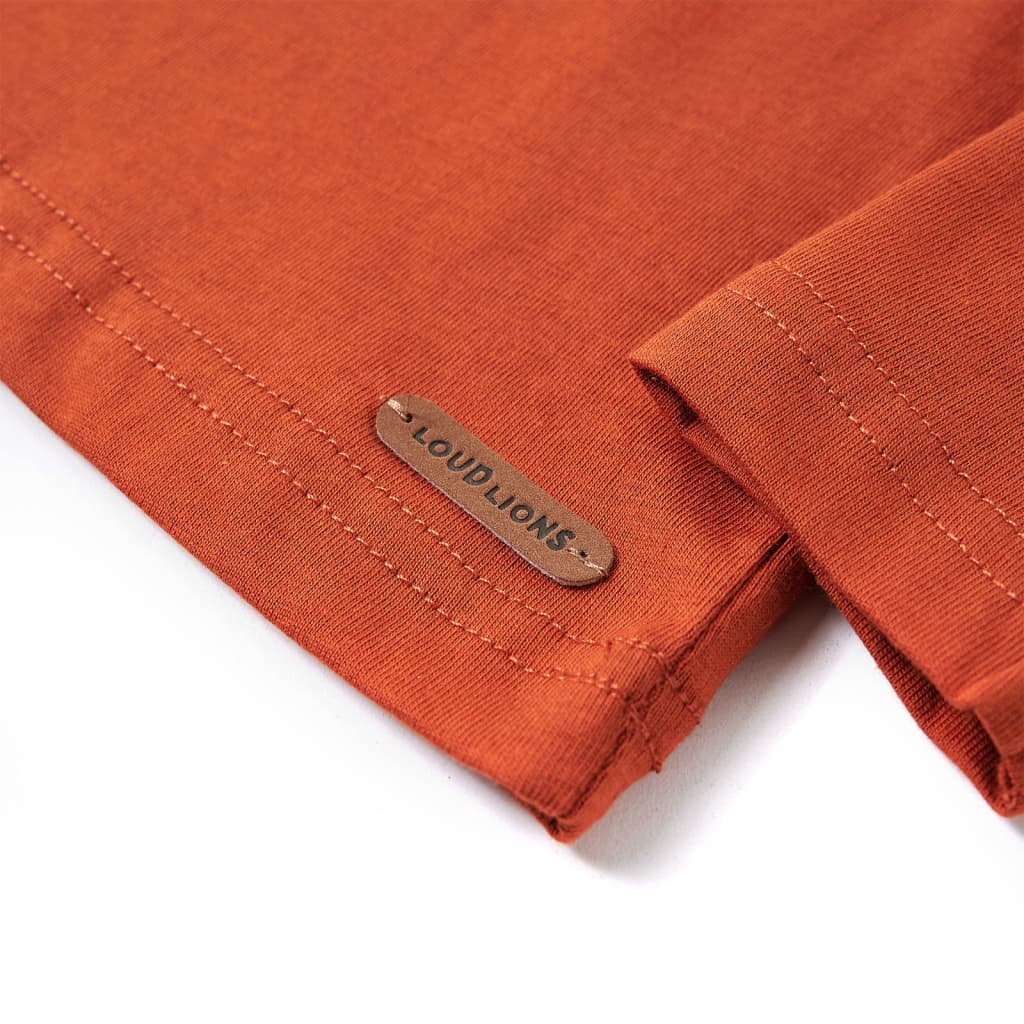 Children's long-sleeved shirt, rust brown Bear
