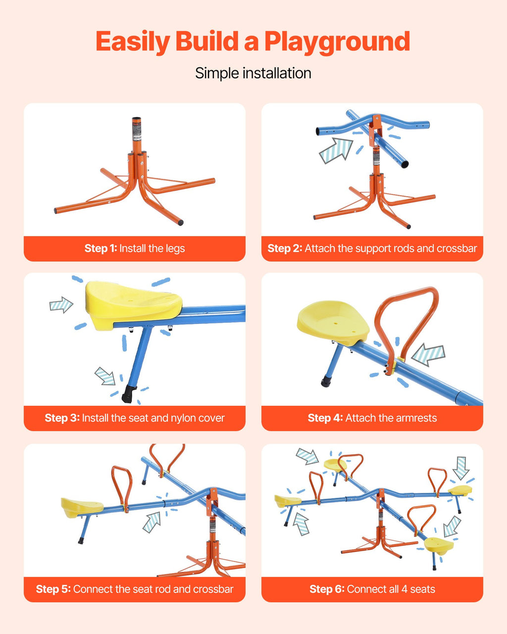 2-4 Kids Rotating Seesaw