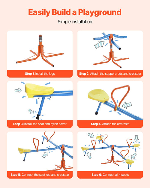2-4 Kids Rotating Seesaw