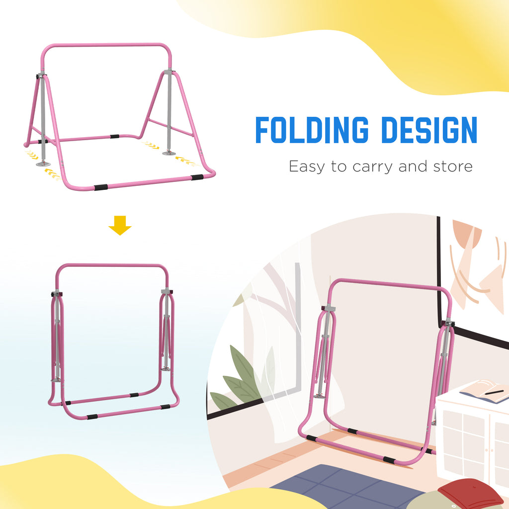 Folding Adjustable Gymnastics Bar for Kids