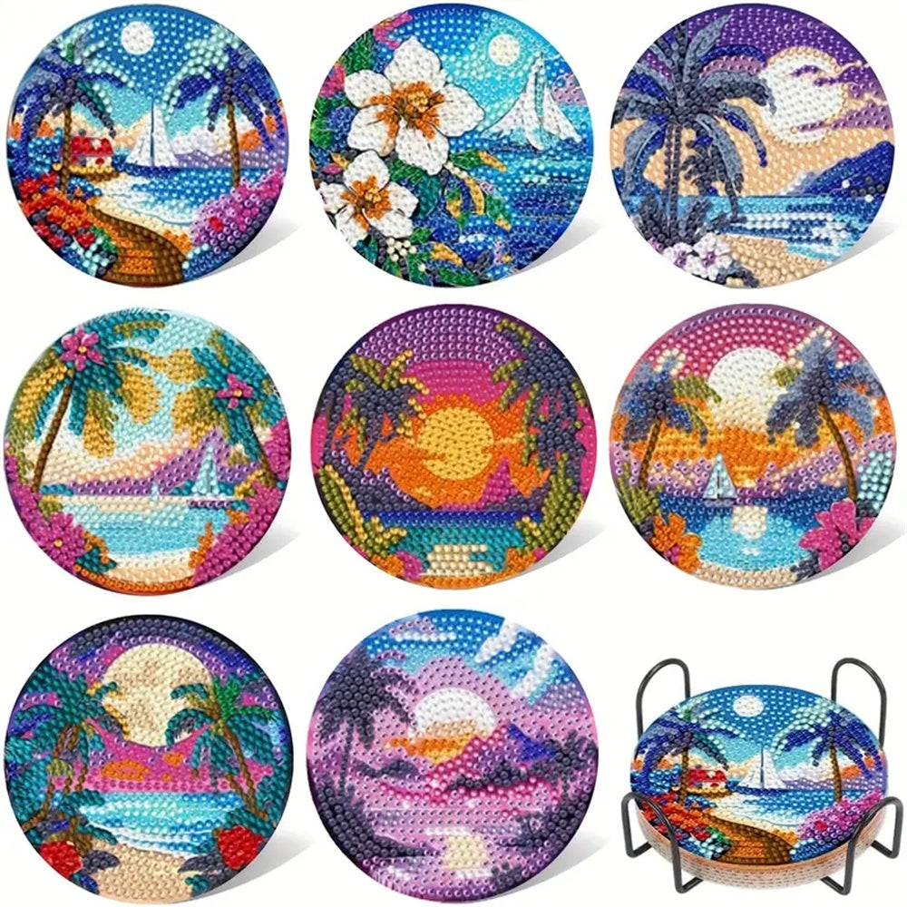 DIY Diamond Art Coaster Set - Landscapes