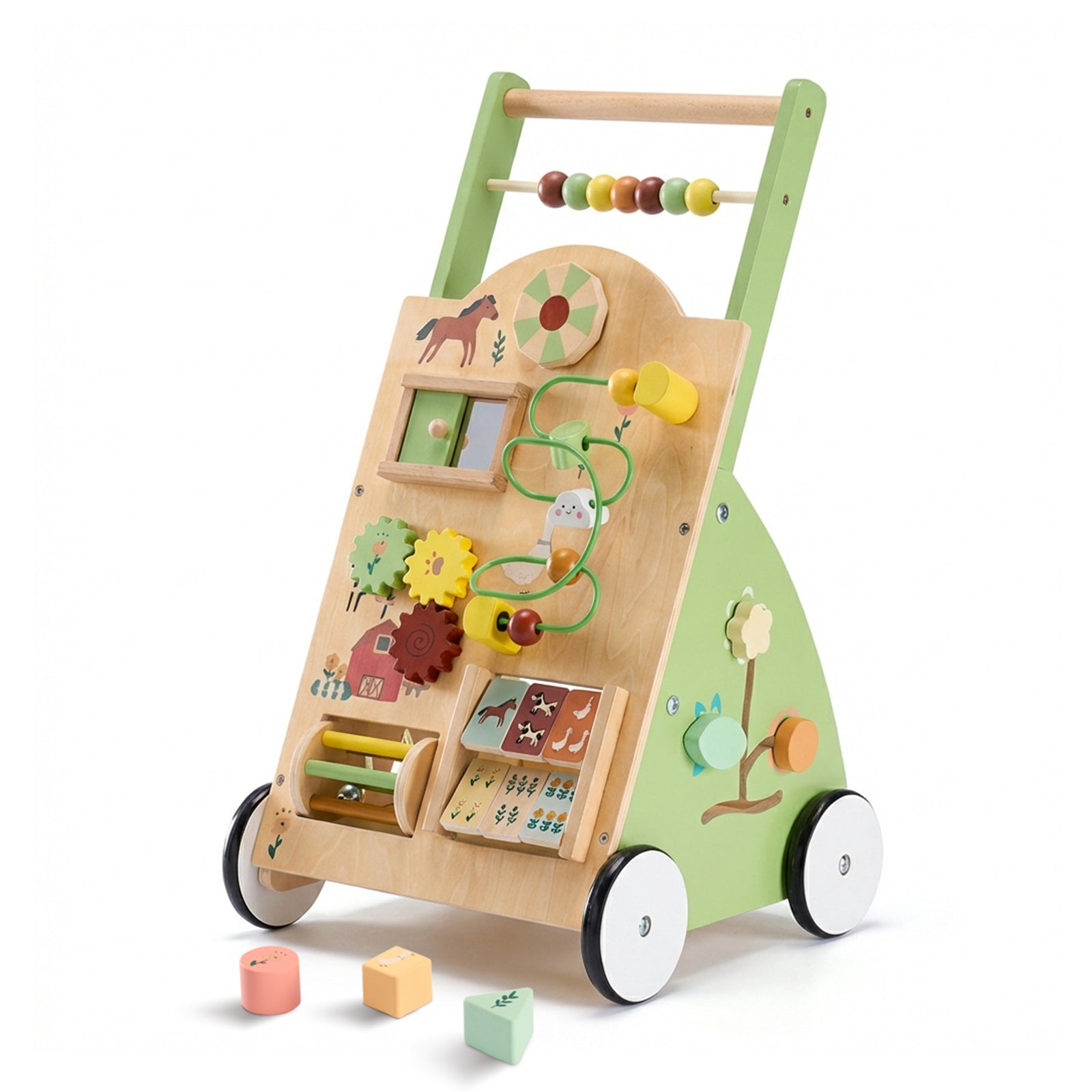 Montessori Wooden Baby Walker Activity Center